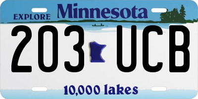 MN license plate 203UCB