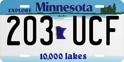 MN license plate 203UCF