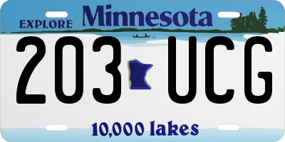 MN license plate 203UCG