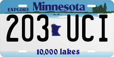 MN license plate 203UCI