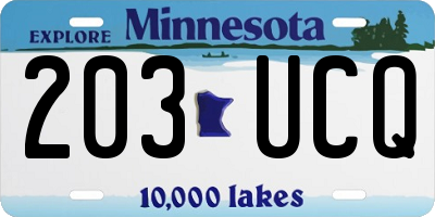 MN license plate 203UCQ