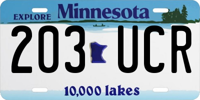 MN license plate 203UCR