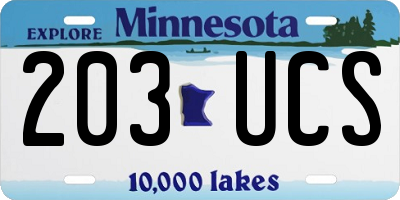 MN license plate 203UCS