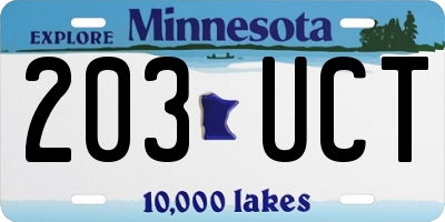 MN license plate 203UCT