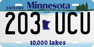 MN license plate 203UCU