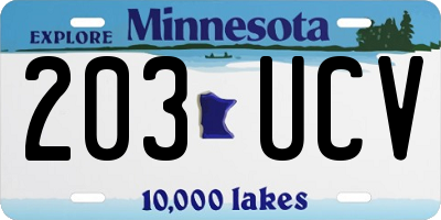 MN license plate 203UCV