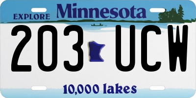 MN license plate 203UCW