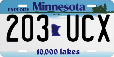 MN license plate 203UCX