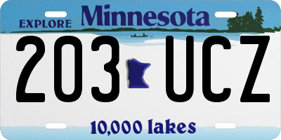 MN license plate 203UCZ