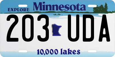 MN license plate 203UDA