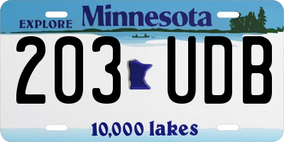 MN license plate 203UDB