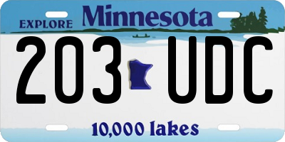 MN license plate 203UDC