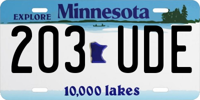 MN license plate 203UDE