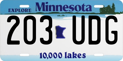 MN license plate 203UDG