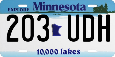 MN license plate 203UDH