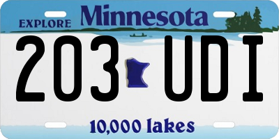 MN license plate 203UDI