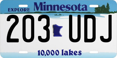 MN license plate 203UDJ