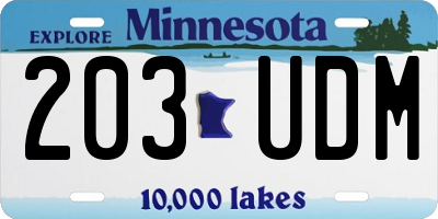 MN license plate 203UDM