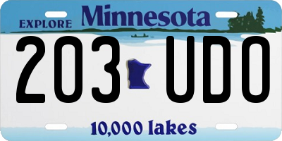 MN license plate 203UDO