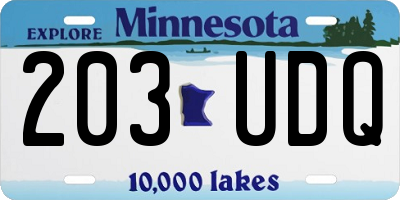 MN license plate 203UDQ