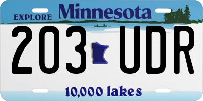 MN license plate 203UDR