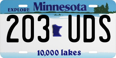 MN license plate 203UDS