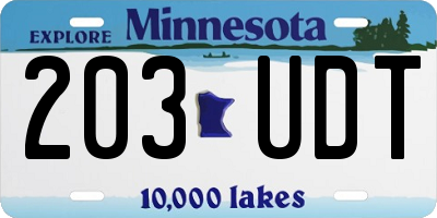 MN license plate 203UDT