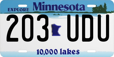 MN license plate 203UDU