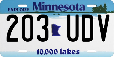 MN license plate 203UDV