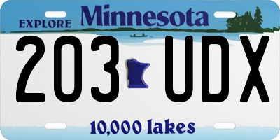 MN license plate 203UDX