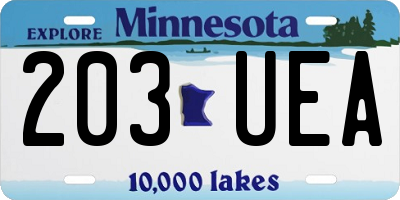 MN license plate 203UEA