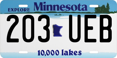 MN license plate 203UEB