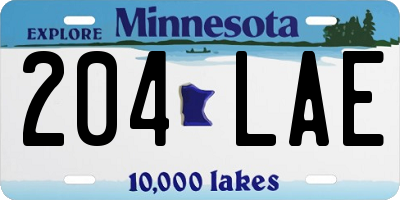 MN license plate 204LAE