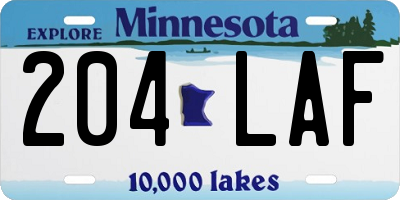 MN license plate 204LAF