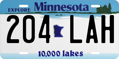 MN license plate 204LAH