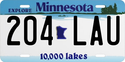 MN license plate 204LAU