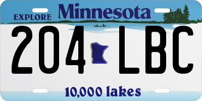 MN license plate 204LBC