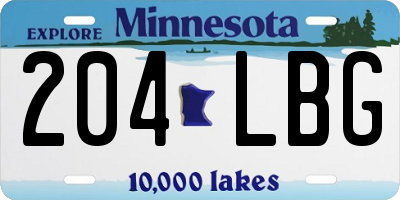 MN license plate 204LBG