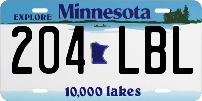 MN license plate 204LBL