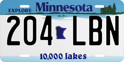 MN license plate 204LBN