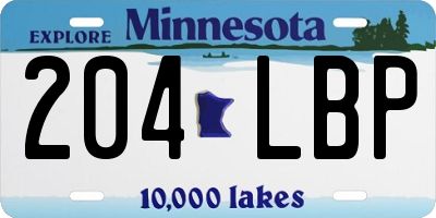MN license plate 204LBP