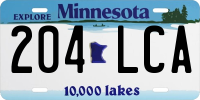 MN license plate 204LCA