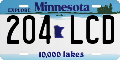 MN license plate 204LCD