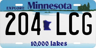 MN license plate 204LCG