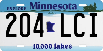 MN license plate 204LCI