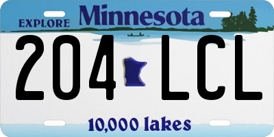 MN license plate 204LCL