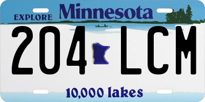 MN license plate 204LCM