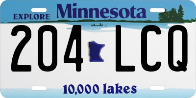 MN license plate 204LCQ
