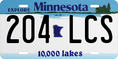 MN license plate 204LCS