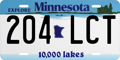 MN license plate 204LCT